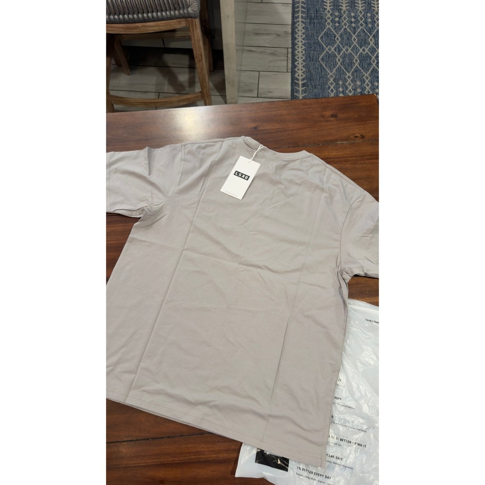 LSKD Base FLXCotton Tee Oversized Circular Grey L Training Shirt NWT NEW